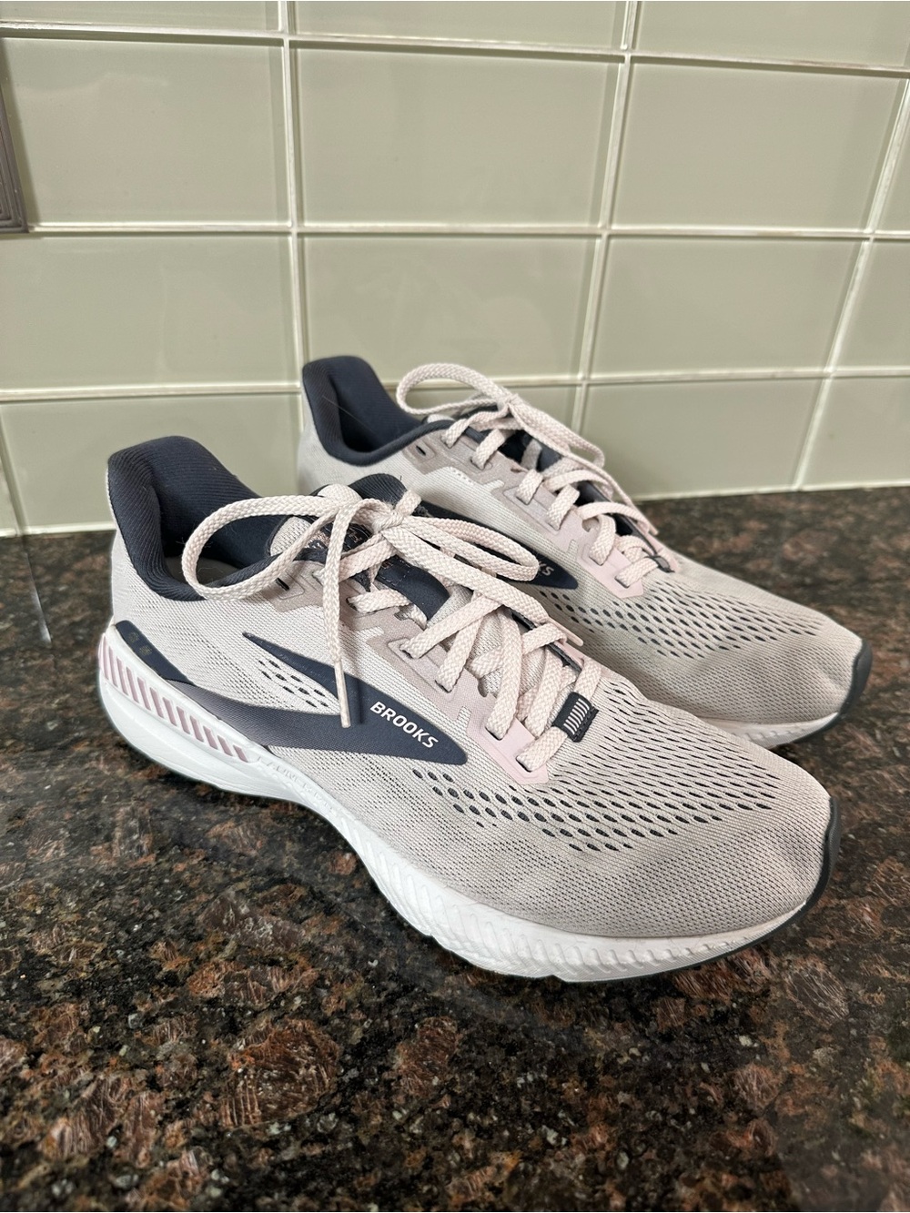 Brooks Women's Running Sneakers - Light Pink and grey